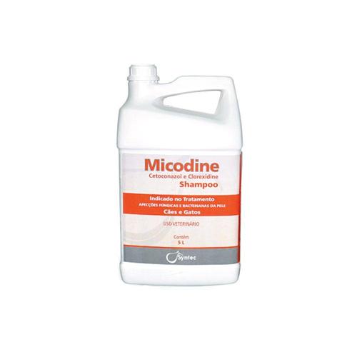 Micodine Shampoo Syntec Cetoconazol e Clorexidine para Cães e Gatos - 5 Litros