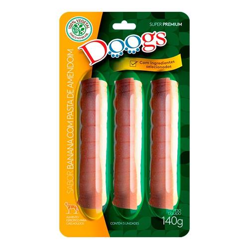 Petisco Doogs Super Premium para Cães Adultos Sabor Banana com Pasta de Amendoim - 140g