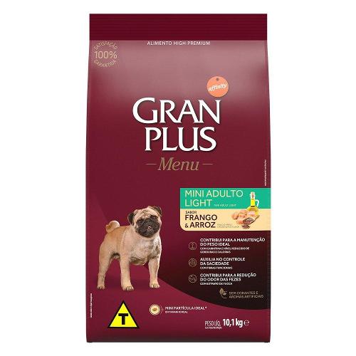 Ração GlanPlus Menu Light Frango e Arroz para Cães Adultos Mini - 10,1 Kg