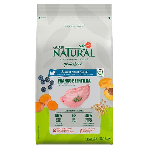 Ração Guabi Natural Grain Free Frango e Lentilha para Cães Adultos Raças Mini e Pequenas - 10,1 Kg