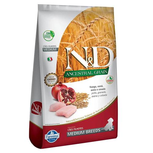 Ração Farmina N&D Ancestral Grain Frango Cães Filhotes Raças Médias - 2,5 Kg