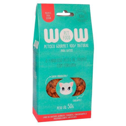Petisco WOW Pet Food Super Premium para Gatos Sabor Cúrcuma e Frango - 50g
