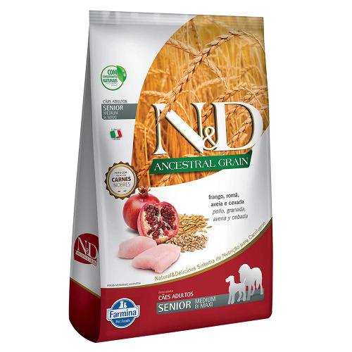 Ração Farmina N&D Ancestral Grain Frango Cães Idosos Raças Médias - 10,1 Kg