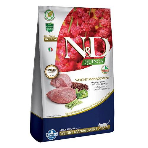 Ração Farmina N&D Quinoa Weight Management Cordeiro para Gatos Adultos - 400 g
