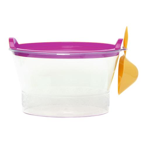 Porta Ração Família de Estimação Rosa com Pá Dosadora Amarela - 1 Kg