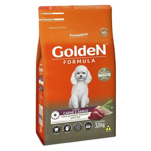 Ração Seca PremieR Pet Golden Formula Carne e Arroz para Cães Adultos de Raças Pequenas - 3 Kg
