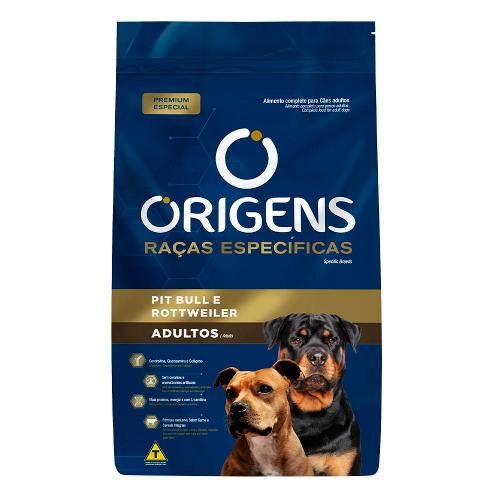 Ração Seca Origens Raças Específicas para Cães Adultos das Raças Pit Bull e Rottweiler - 15 Kg