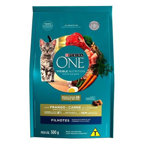 Ração Purina One Frango e Carne Gatos Filhotes- 500 g