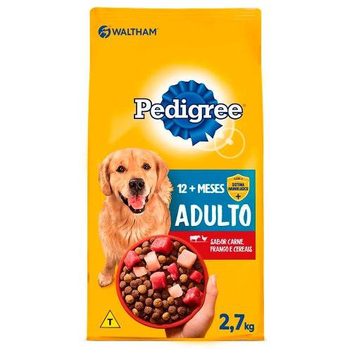 Ração Seca Pedigree Carne, Frango e Cereais para Cães Adultos Raças Médias e Grandes - 2,7 Kg
