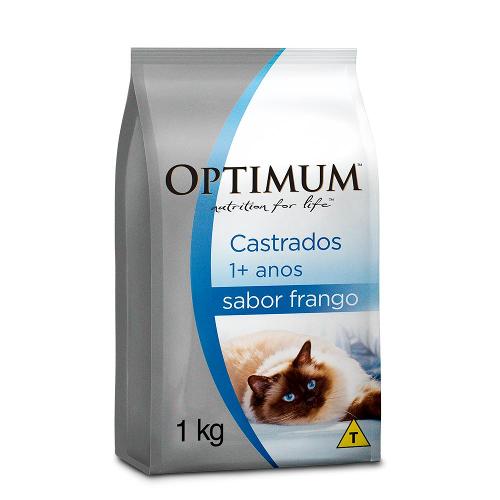 Ração Seca Optimum Frango para Gatos Adultos Castrados - 1 Kg