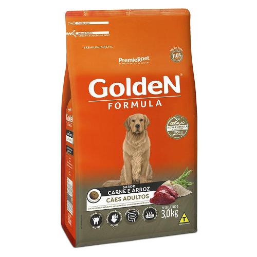 Ração Golden Formula Carne e Arroz Cães Adultos - 3 Kg