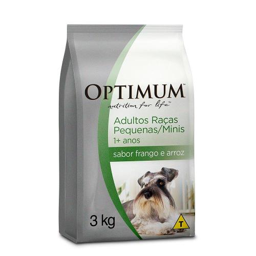Ração Seca Optimum Frango e Arroz para Cães Adultos Raças Pequenas e Minis - 3 Kg