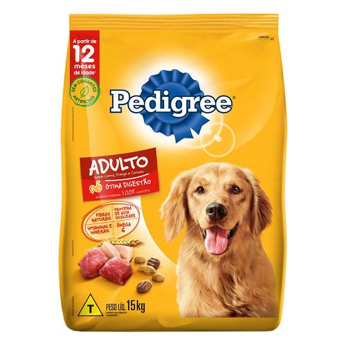 Ração Seca Pedigree Carne, Frango e Cereais para Cães Adultos Raças Médias e Grandes - 15 Kg