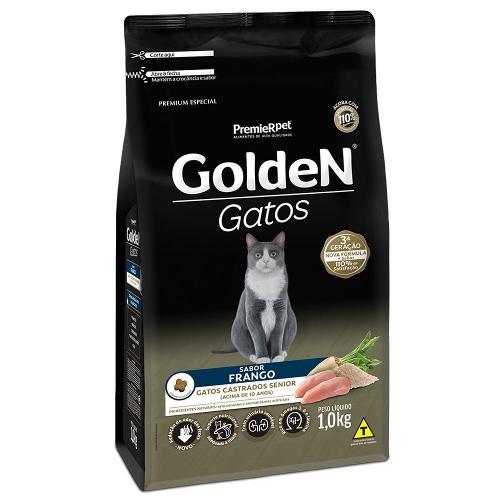 Ração Golden Gatos Castrados Sênior Frango - 1 Kg