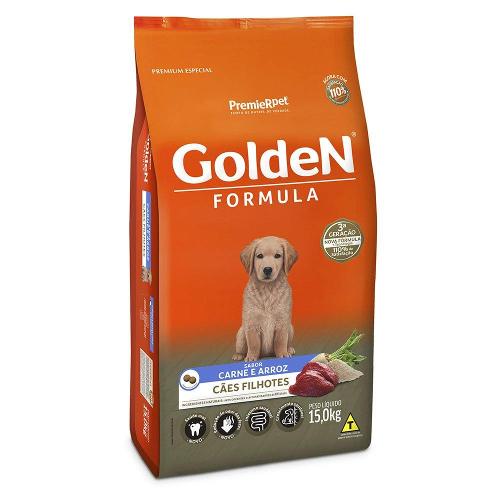 Ração Golden Formula Cães Filhotes Carne e Arroz - 15 Kg