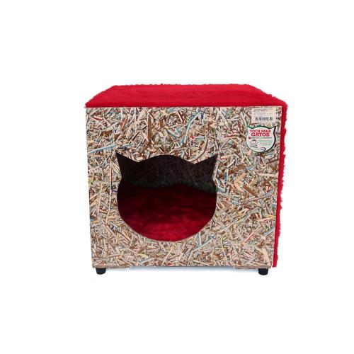 Toca Ecológica Recriar Pet Simples Vermelha para Gatos - Vermelha