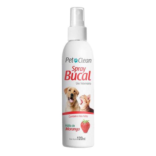 Spray Bucal Pet Clean Sabor Morango para Cães e Gatos - 120 mL