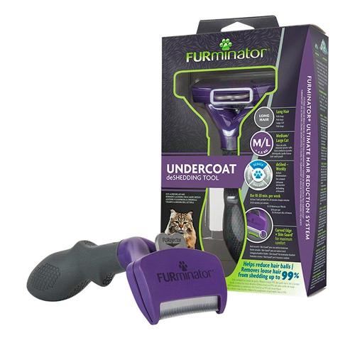 Escova Furminator New Gatos Pelo Longo - Tam. M/G
