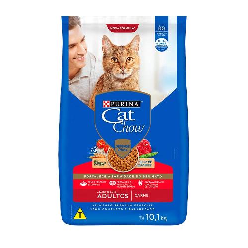 Ração Purina Cat Chow Adultos Defense Plus Carne - 10,1 Kg