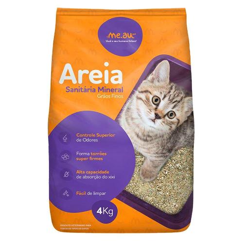 Areia Sanitária Meau Grãos Finos para Gatos - 4 Kg