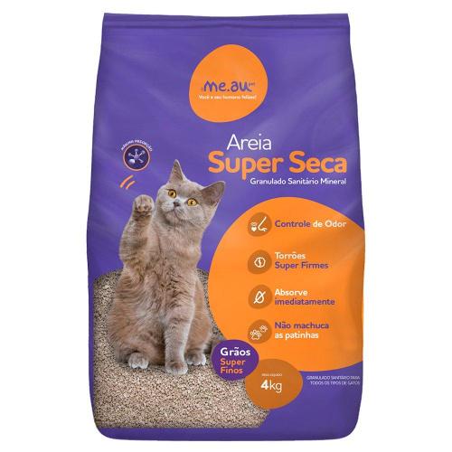 Areia Sanitária Mineral Meau Super Seca para Gatos - 4 Kg