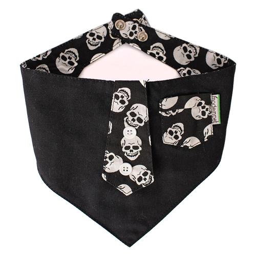 Bandana com Bolso Caveira para Cães - Tam. Único