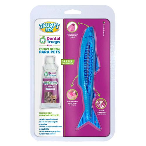 Brinquedo Dental Fish Azul para Cães e Gatos - Tam. Único