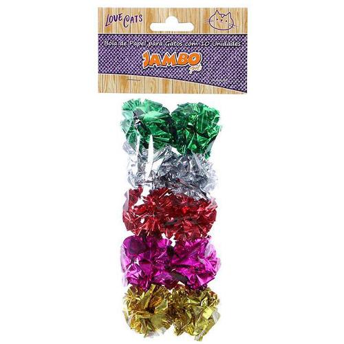 Brinquedo Jambo Bola de Papel para Gatos - 10 Unidades
