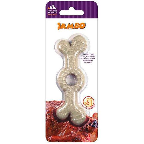 Brinquedo Osso Jambo Anelado Sabor Frango - Tam. P