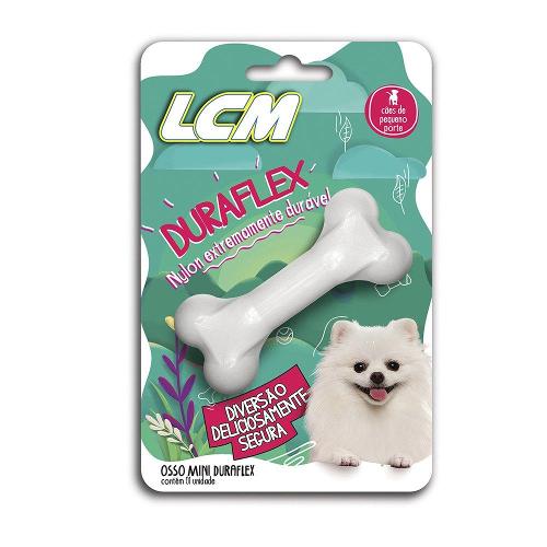 Brinquedo LCM Osso de Nylon Duraflex Branco - Tam. Mini