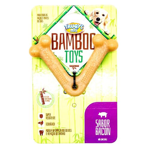 Brinquedo Osso de Bamboo V Natural - Tam. P