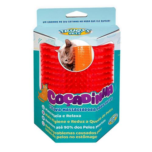 Escova Massageadora Truqys Pet Coçadinha - Vermelha