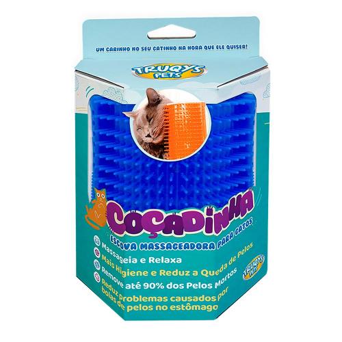 Escova Massageadora Truqys Pet Coçadinha - azul