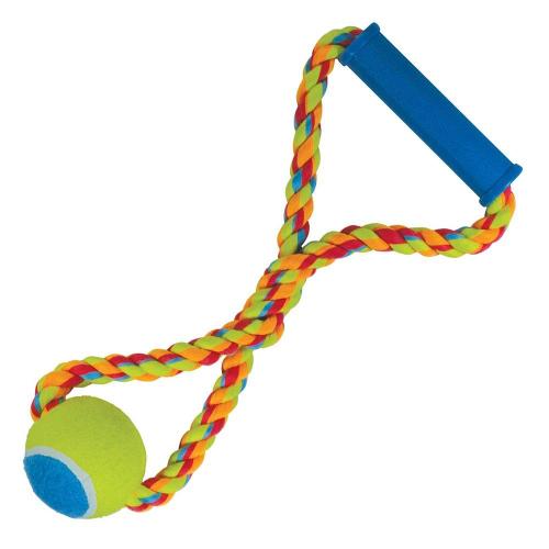 Brinquedo Puxa Bola de Tênis Colorido para Cães - Tam. Único