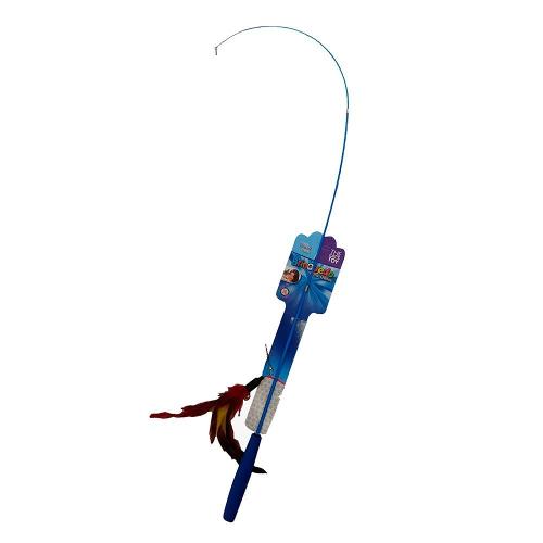 Brinquedo Varinha Pesca Retrátil com Penas para Gatos - Tam. Único