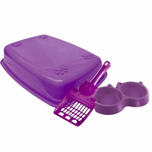 Kit Gato Luxo 3X1 Pet Injet  - Lilás