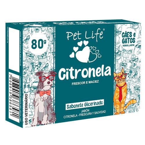 Sabonete Citronela Pet life para Cães e Gatos - 75 g