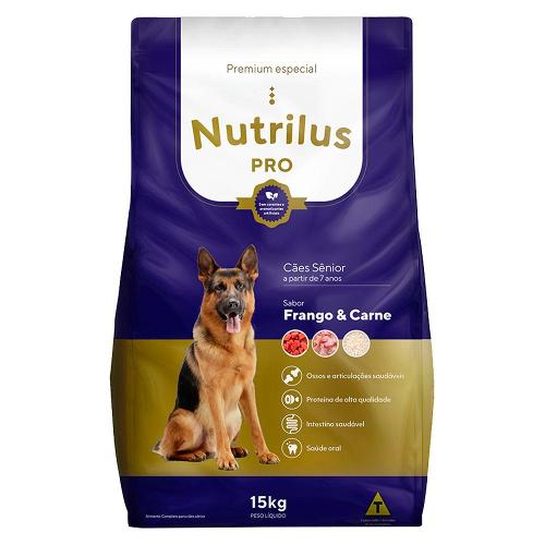 Ração Nutrilus Pro Frango & Carne Cães Sênior - 15 Kg