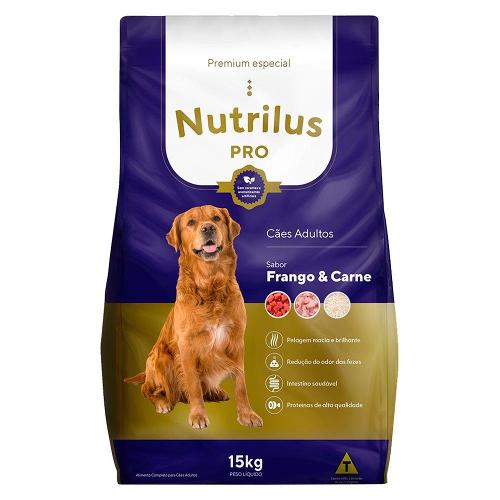 Ração Nutrilus Pro Frango & Carne Cães Adultos - 15 Kg