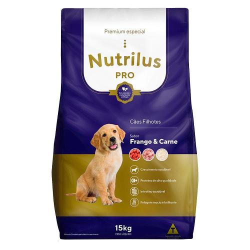 Ração Nutrilus Pro Frango & Carne Cães Filhotes - 15 Kg