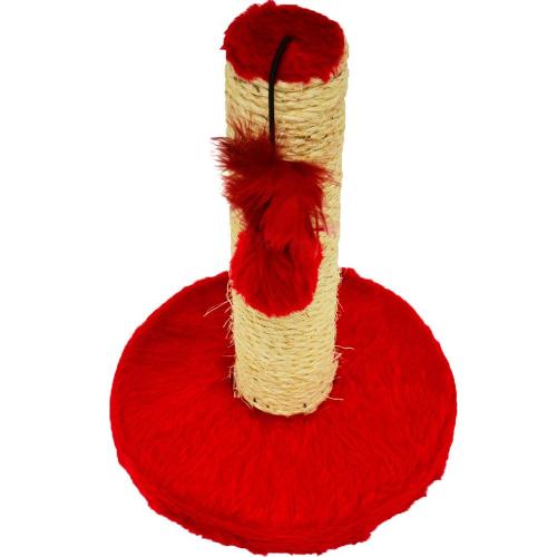 Brinquedo Arranhador São Pet Redondo em Pelúcia Vermelho - Tam. M