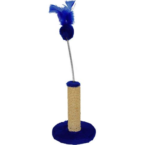 Brinquedo Arranhador São Pet Redondo em Pelúcia Azul - Tam. P