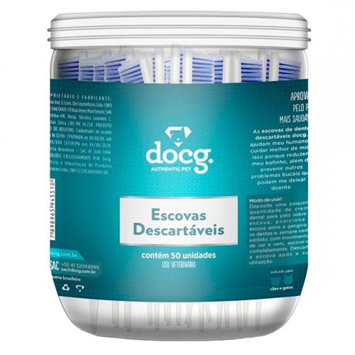 Escova de Dentes docg. Descartáveis para Cães e Gatos - 50 Unidades