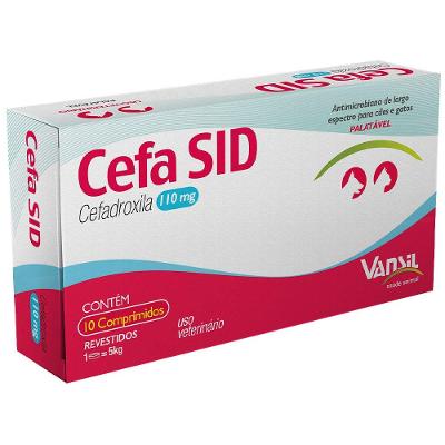 Antimicrobiano Vansil Cefa SID Cefadroxila para Cães e Gatos de 1 a 5 Kg - 110 mg