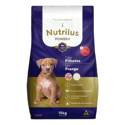 Ração Seca Nutrilus Power+ Frango & Carne para Cães Filhotes - 15 Kg