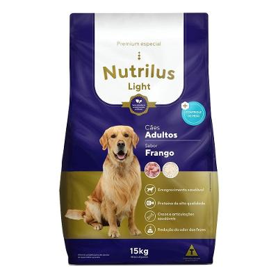 Ração Seca Nutrilus Light Frango para Cães Adultos Raças Médias e Grandes - 15 Kg
