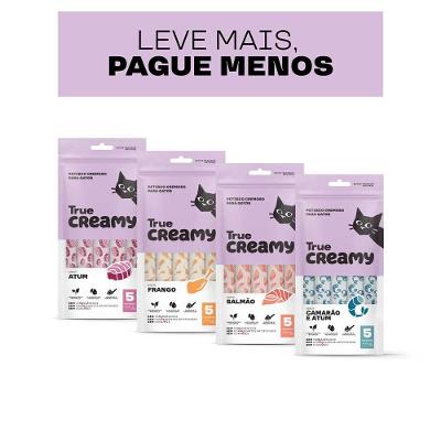Petisco Cremoso True Creamy Sabores Variados para Gatos - 4 Pacotes (20 Unidades)