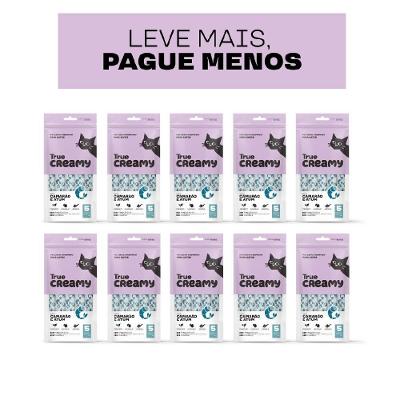 Petisco Cremoso True Creamy Sabor Camarão e Atum para Gatos - 10 pacotes (50 unidades)