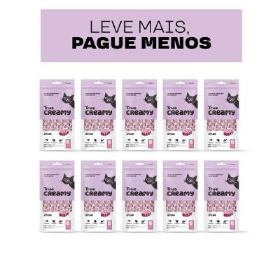 Petisco Cremoso True Creamy Sabor Atum para Gatos - 10 pacotes (50 unidades)