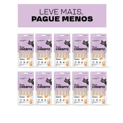Petisco Cremoso True Creamy Sabor Frango para Gatos - 10 pacotes (50 unidades)